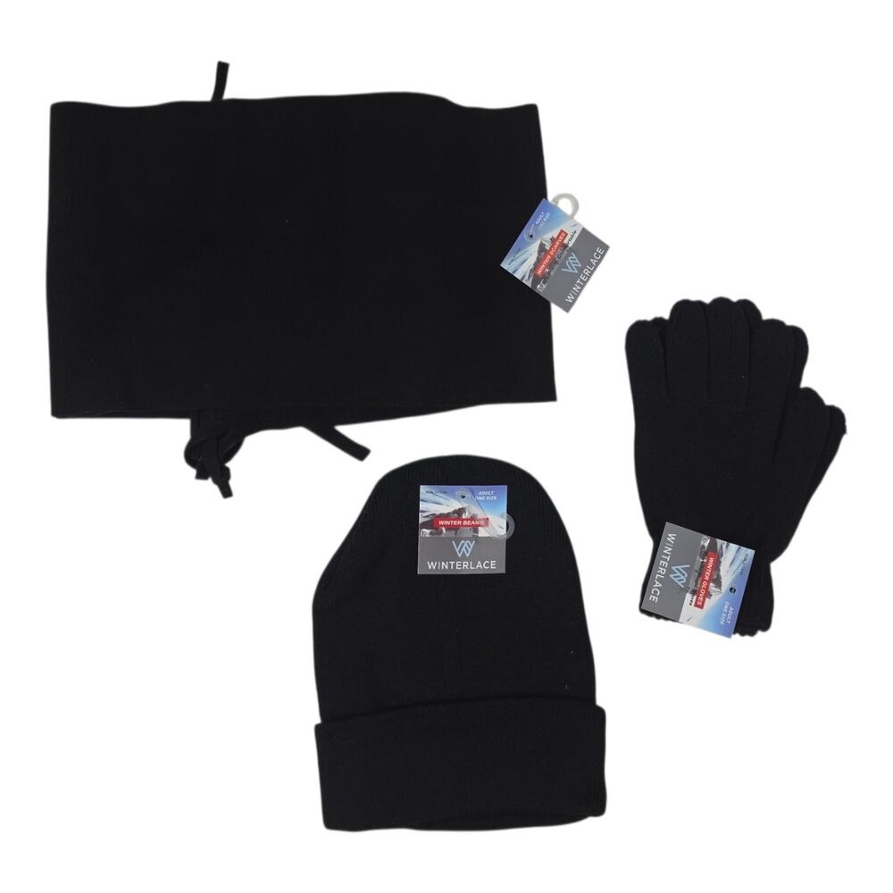 Mens Womens Winter Set Beanie Hat Scarf And Gloves New With Tags - Picture 2 of 7